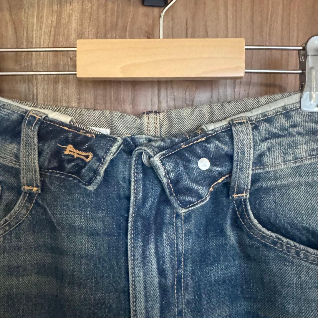 完売品 ZARA TRF ミッドライズ折り返しウエストデニムパンツ 32