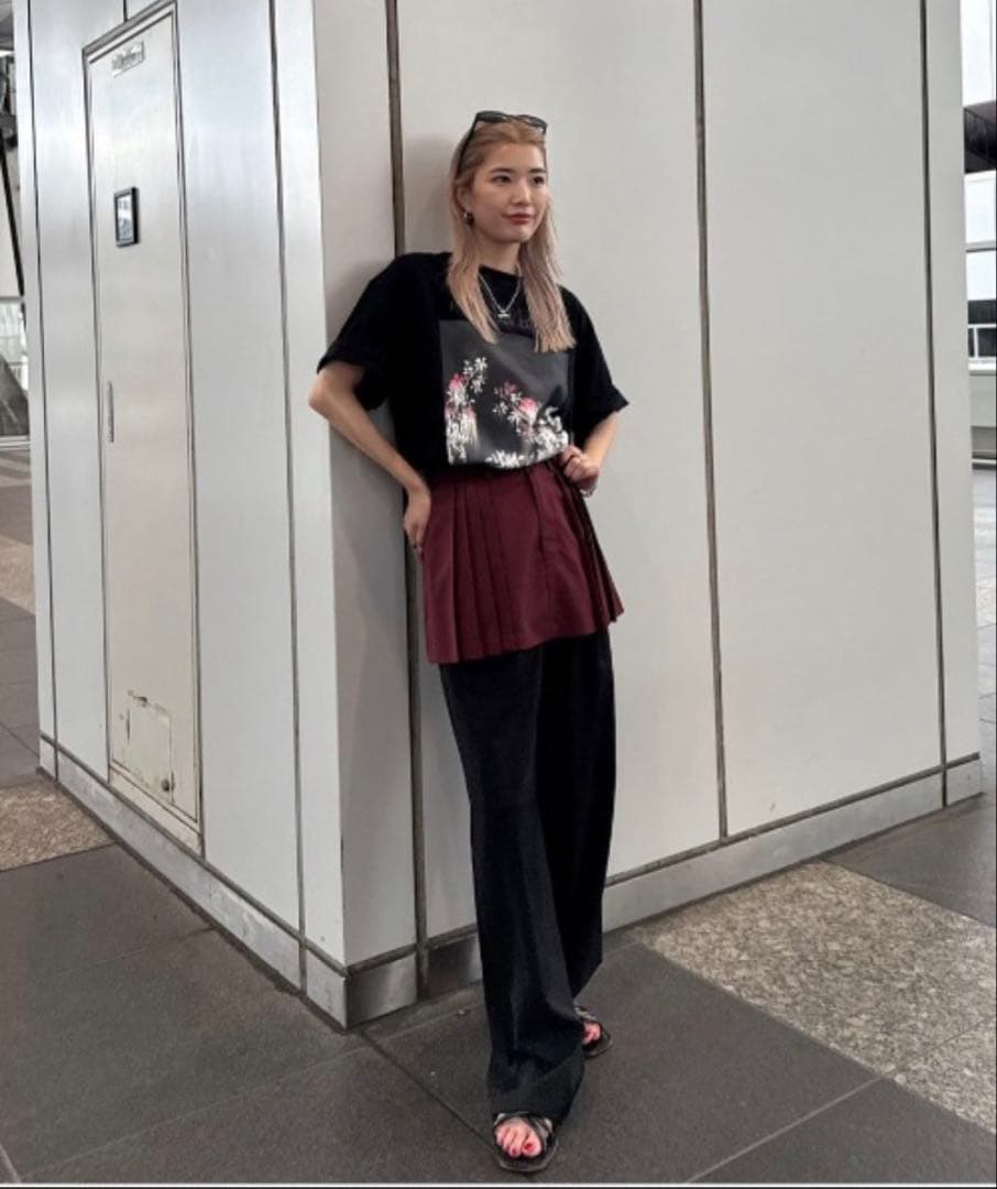 トップス ameri CLARA EMBROIDERY CONCEPT TEE