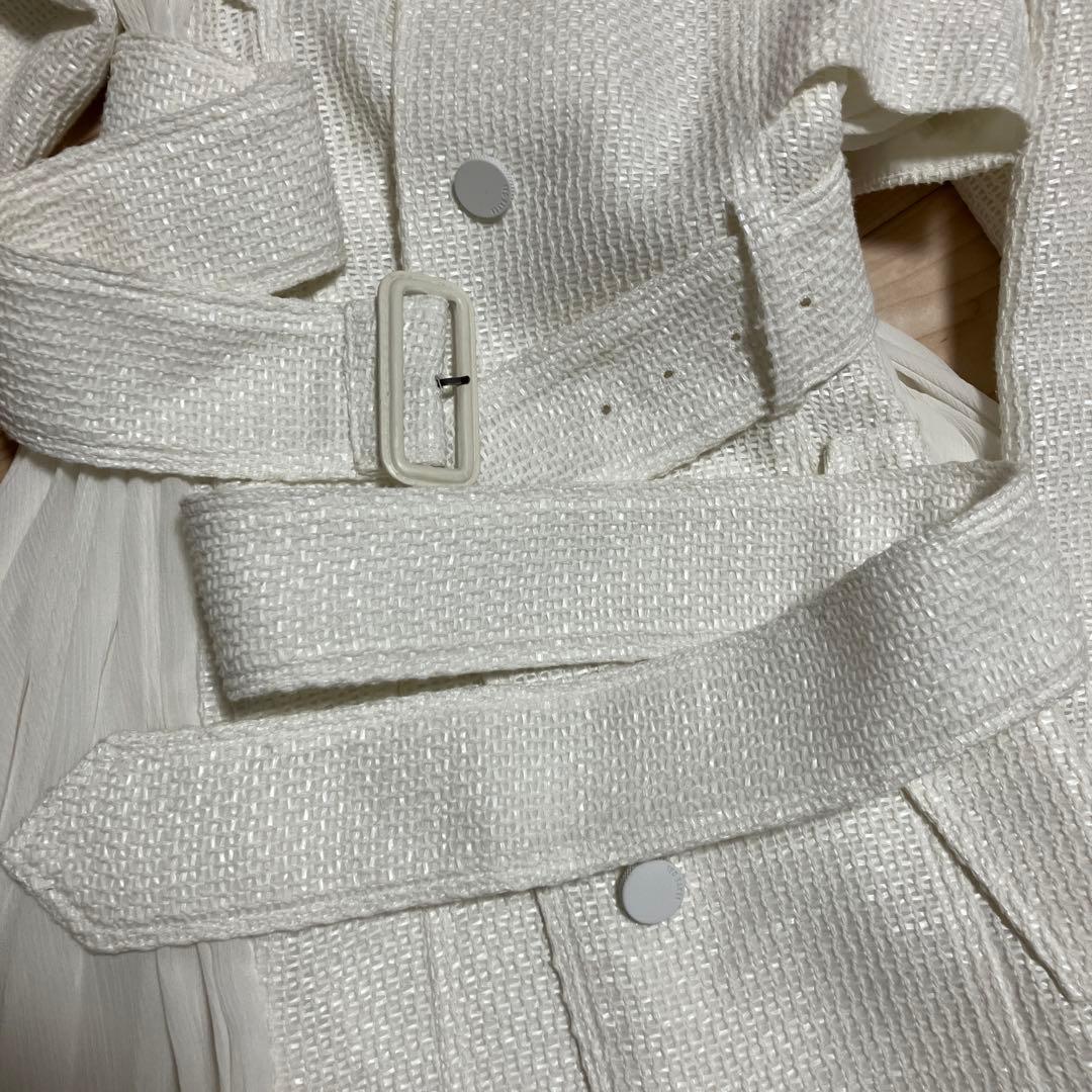 美品 テッドベイカー TEDBAKER ホワイト スプリングロングコート レース