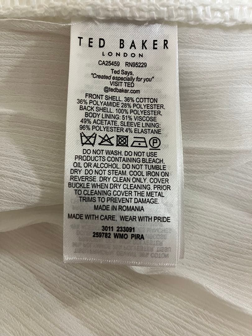 美品 テッドベイカー TEDBAKER ホワイト スプリングロングコート レース