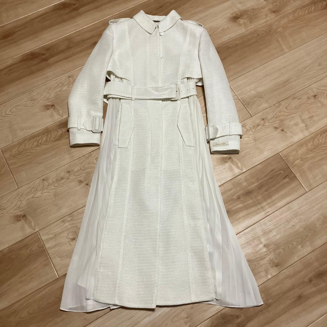 美品 テッドベイカー TEDBAKER ホワイト スプリングロングコート レース