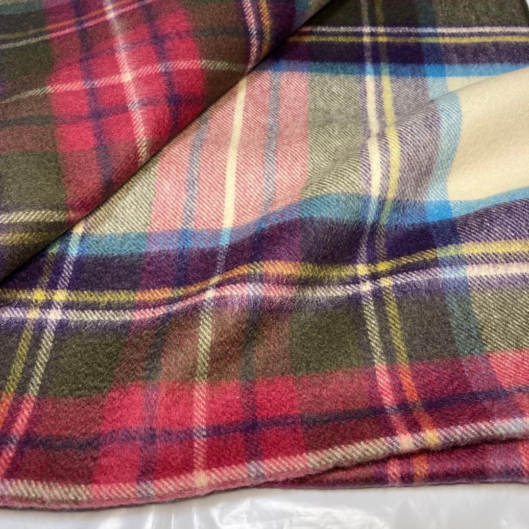 新品 ジョンストンズ カシミヤ100％ 大判ストール チェック 国内正規品