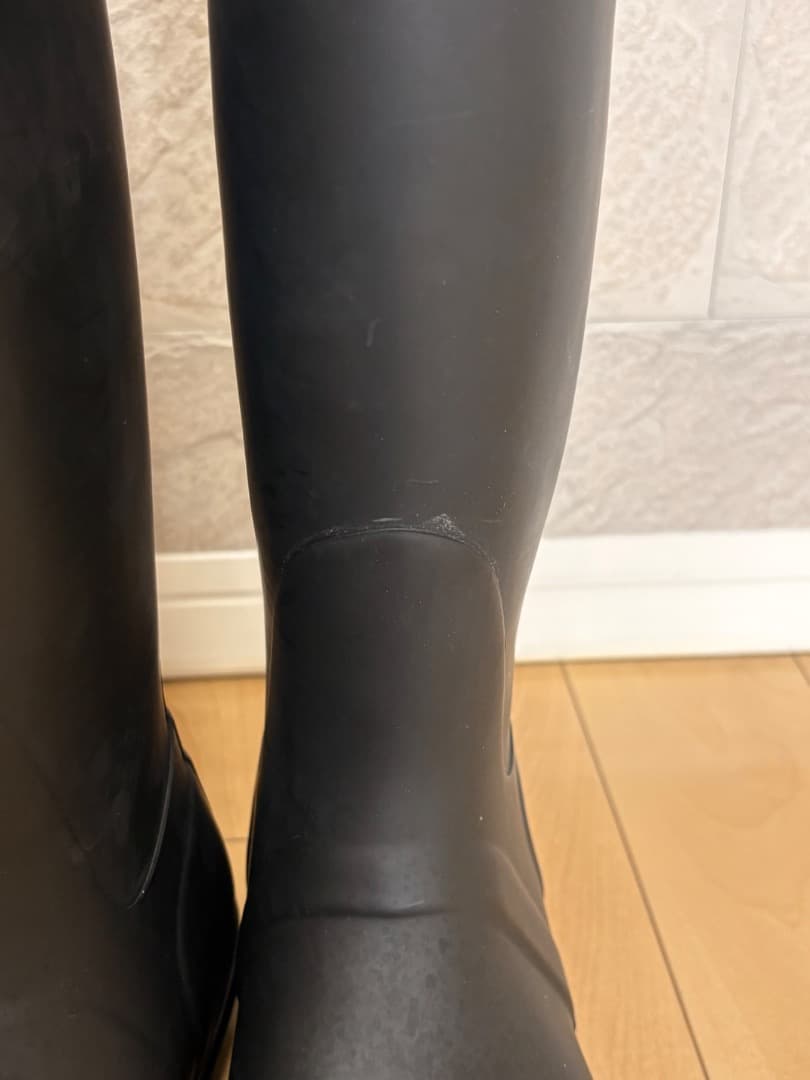 【美品】HUNTER レインブーツ UK7 (25.5cm〜26cm) ブラック