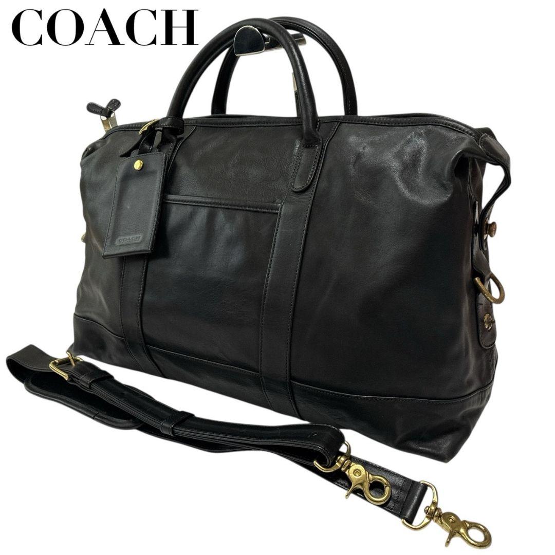 【美品】COACH オールドコーチ ボストンバック2way 本革 ショルダー 黒