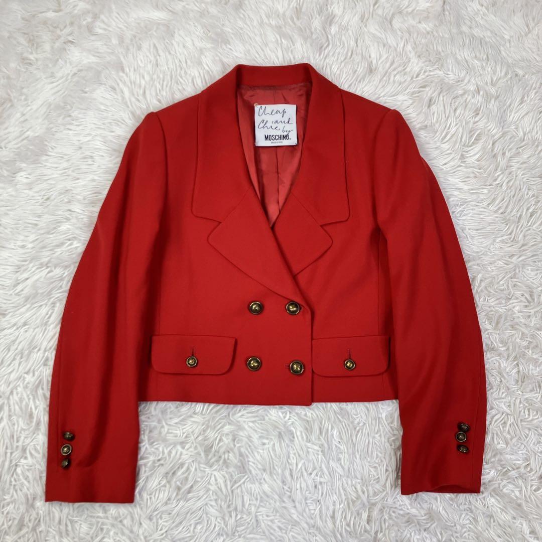 【希少】MOSCHINOモスキーノ　ショート丈　テーラードジャケット　XL
