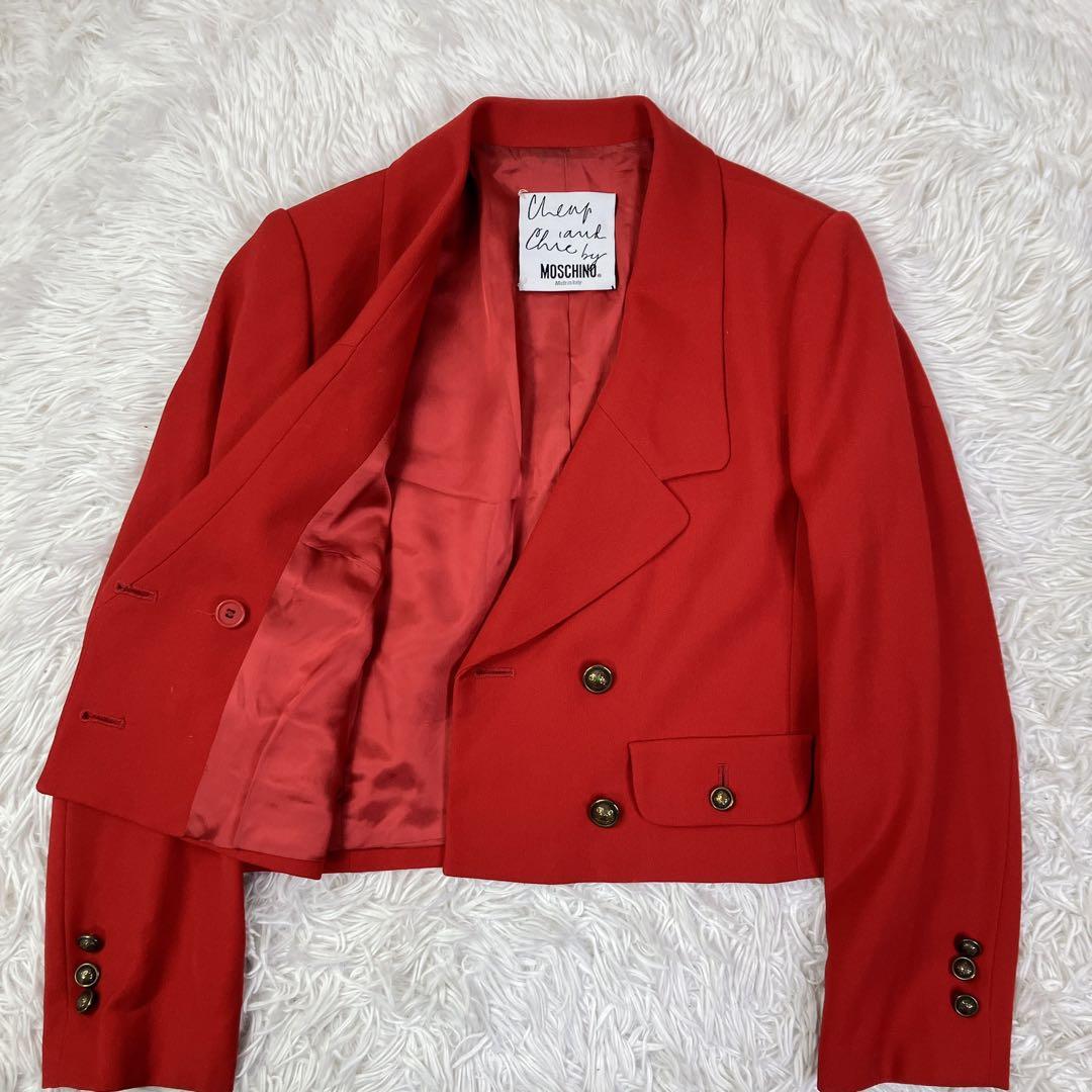【希少】MOSCHINOモスキーノ　ショート丈　テーラードジャケット　XL
