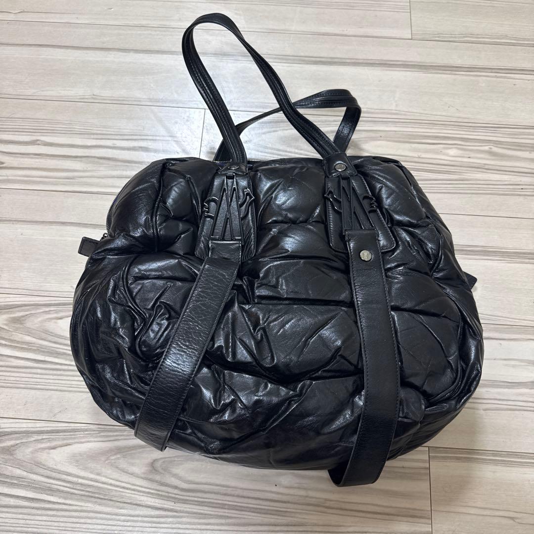 MONCLER ブラック ボストンバッグ