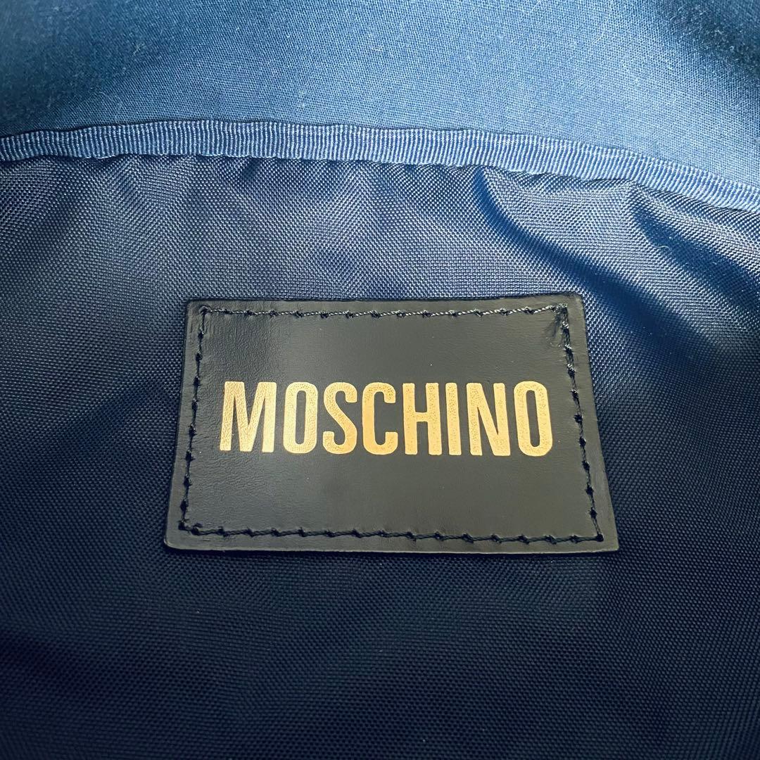 MOSCHINO モスキーノ 美品 ロゴプレート ウエストバッグ ボディバッグ