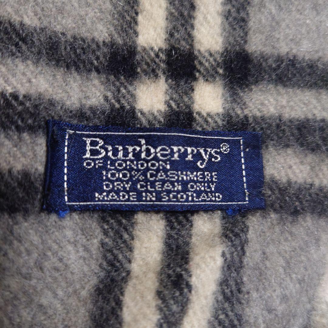 Burberry's カシミヤ マフラー グレー チェック スコットランド製
