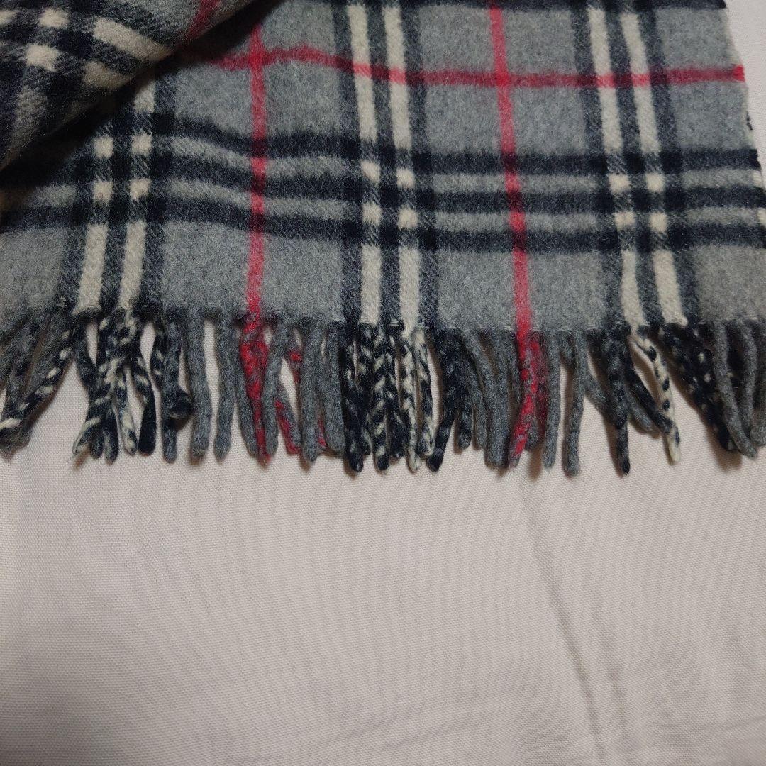 Burberry's カシミヤ マフラー グレー チェック スコットランド製