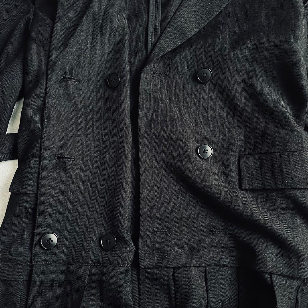 【美品】HARE ジャケットライクプリーツミニワンピース ブラック