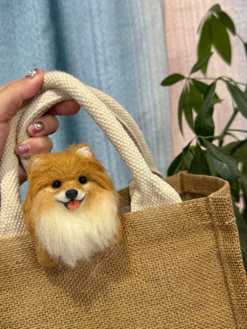 クリップペット　ポメラニアン　うちの子　羊毛フェルト　マスコット　犬　ペット