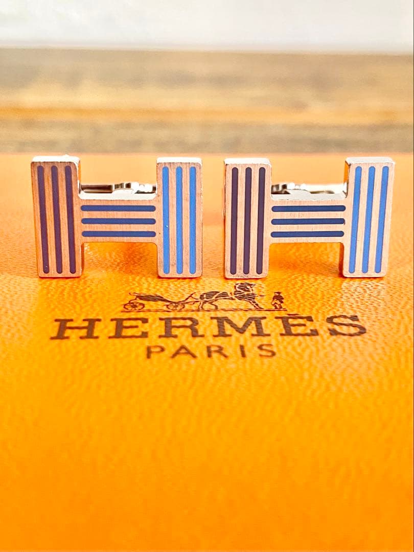 HERMES エルメス クイズ レインボー Hロゴ カフリンクス カフス ボタン