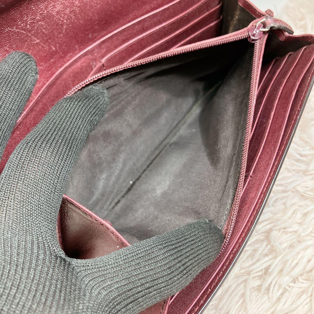美品 GUCCI シマ エナメル パテント コンチネンタル 長財布 GG