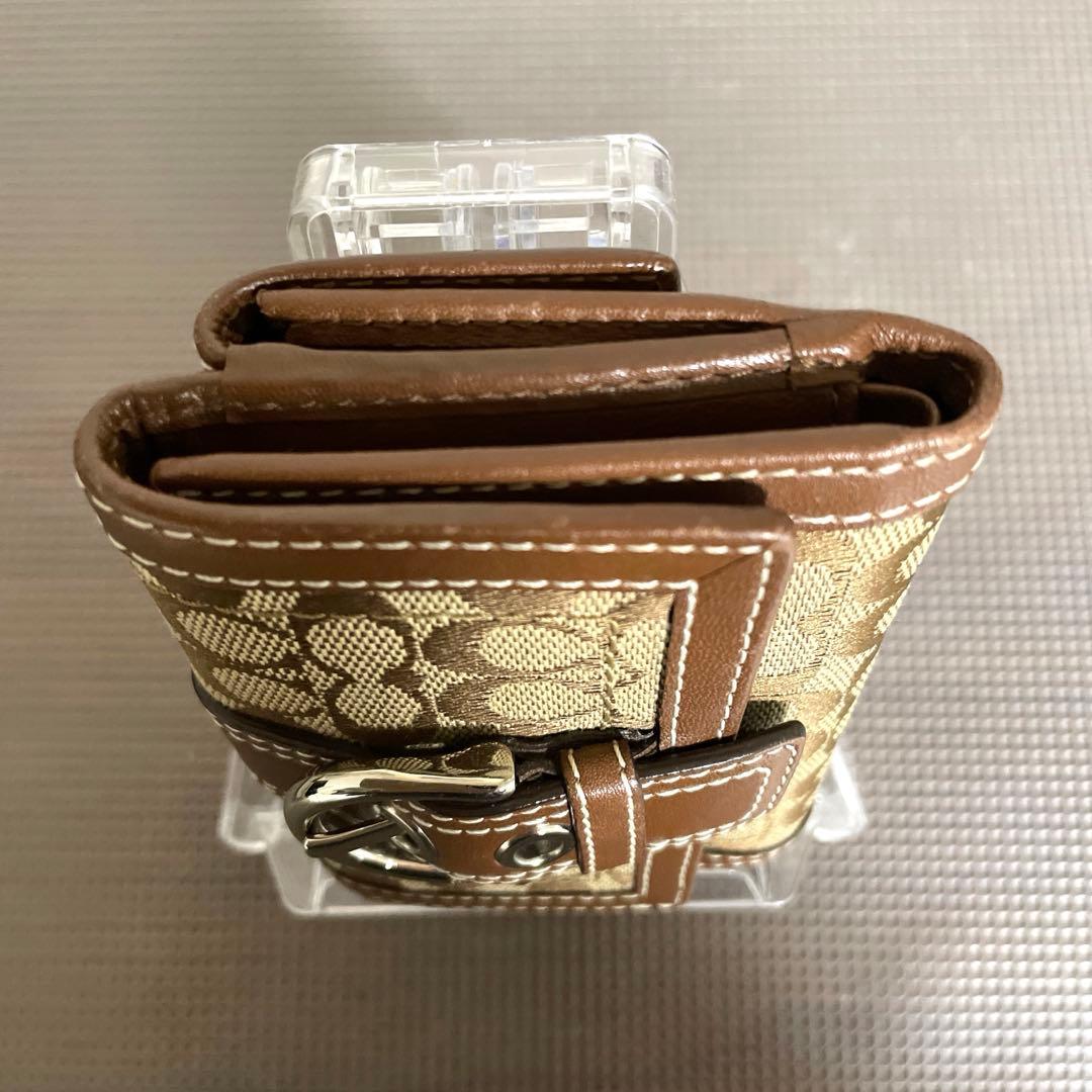 【美品】コーチ COACH 三つ折り財布 ベージュ/ブラウン　y2k 平成レトロ