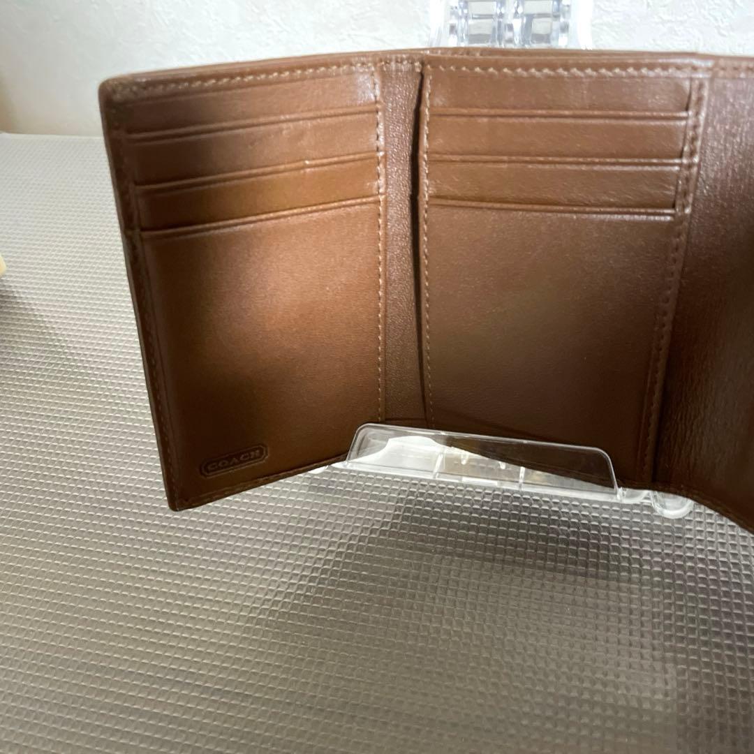 【美品】コーチ COACH 三つ折り財布 ベージュ/ブラウン　y2k 平成レトロ
