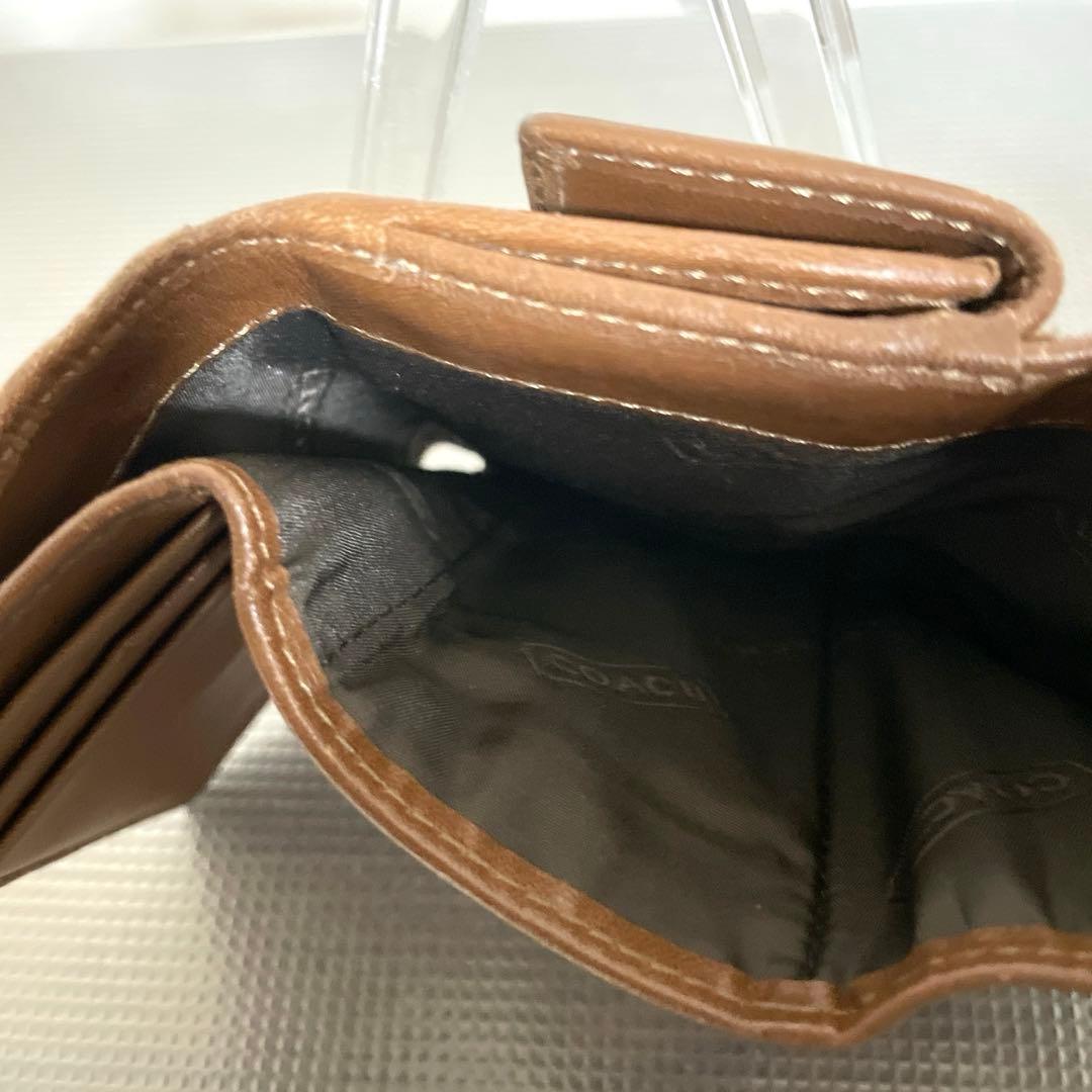 【美品】コーチ COACH 三つ折り財布 ベージュ/ブラウン　y2k 平成レトロ