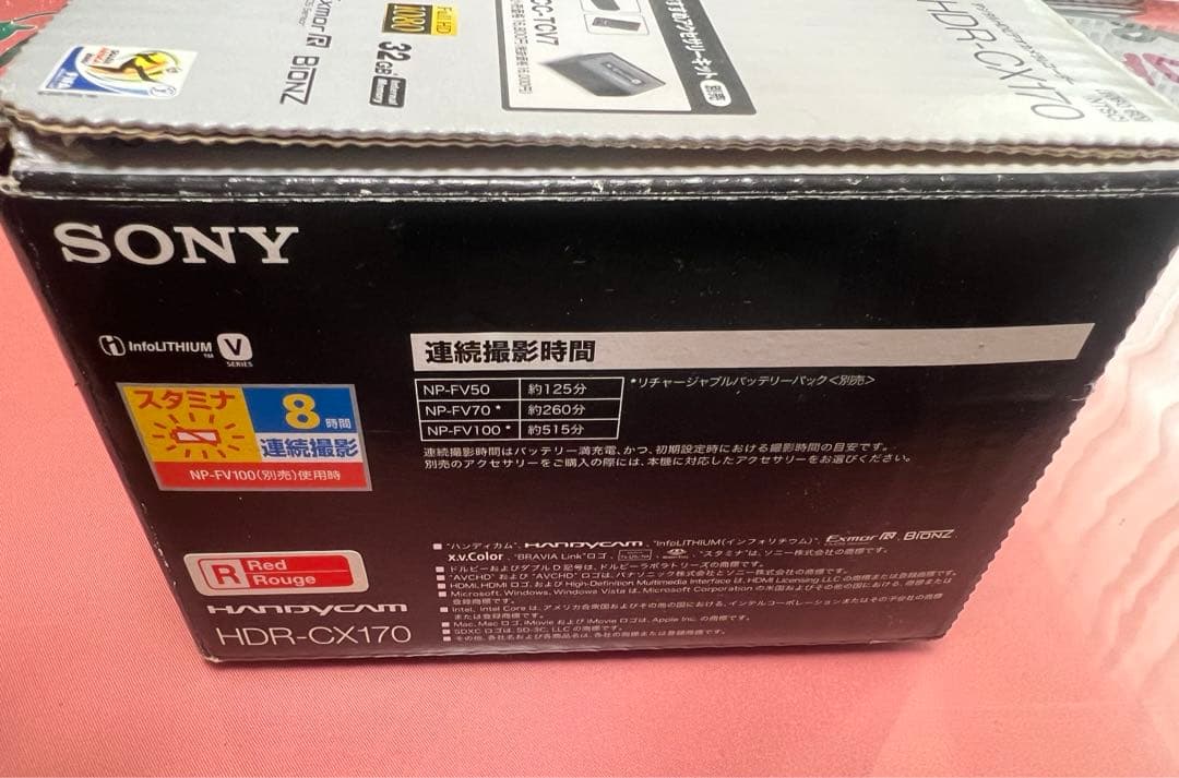 SONY ビデオカメラ ハンディカム HDR-CX170 レッド