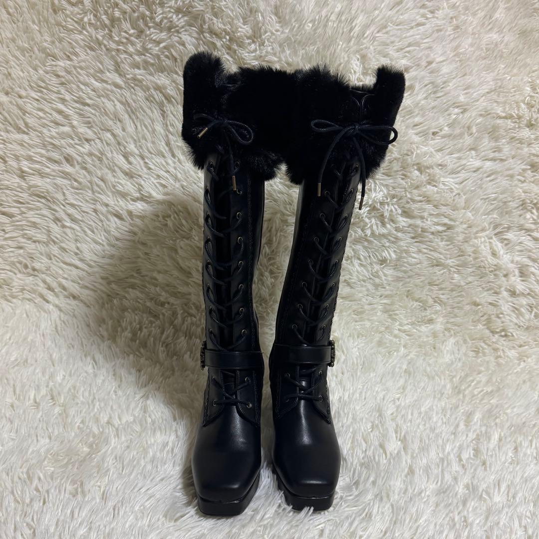 新品　クラロリくる実　　しまむら　ロングブーツ　ノエルドメモワール　　ファー