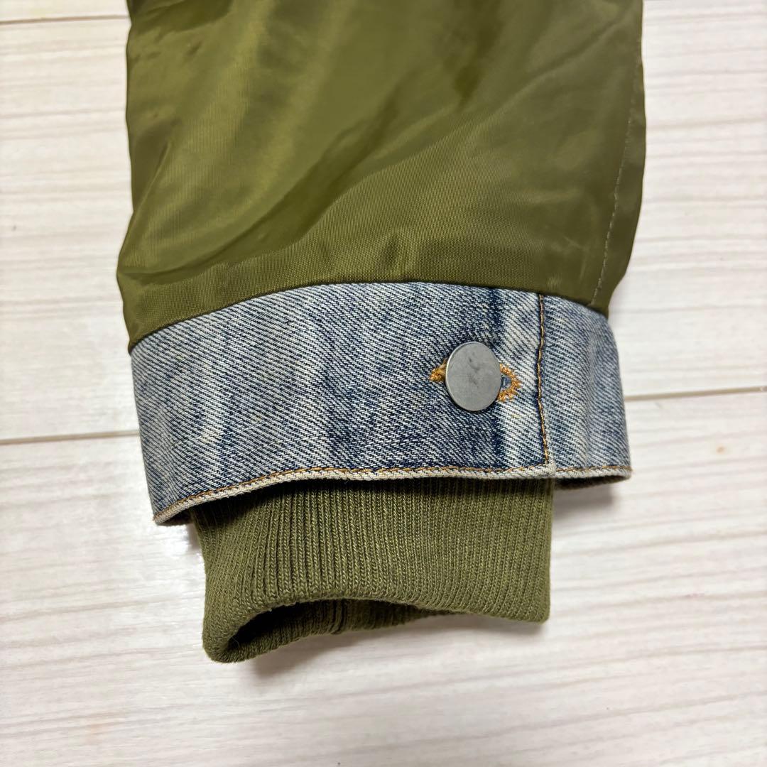 良品 M&S レイヤー ドッキング MA1 デニムミックス フライト ジャケット