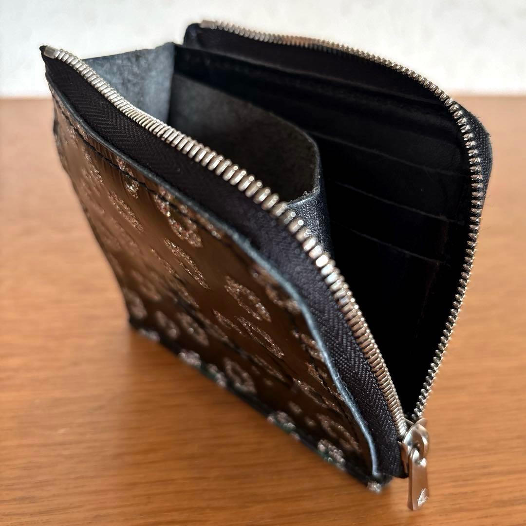 美品◆PETTICA◆ペチカ革財布ファーストウォレット【きらばな】パラコード付き