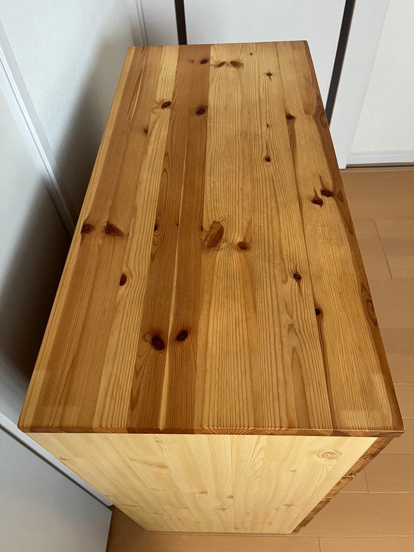 無印良品　パイン材　チェスト　4段　ワイド　廃盤品