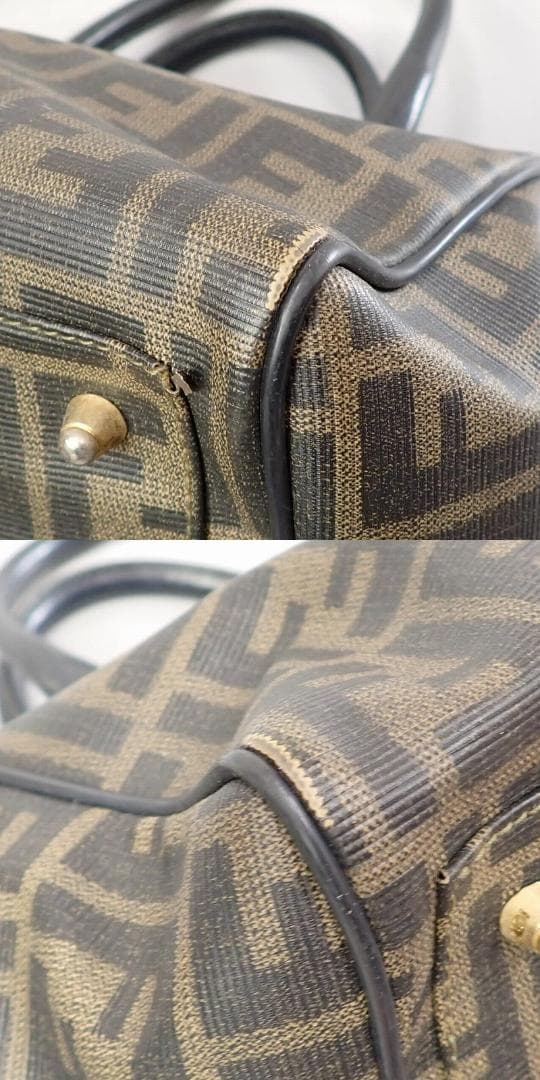 RU-5951　フェンディ　FENDI ズッカ柄　ミニボストン　PVC