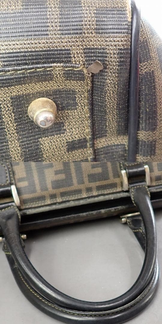 RU-5951　フェンディ　FENDI ズッカ柄　ミニボストン　PVC