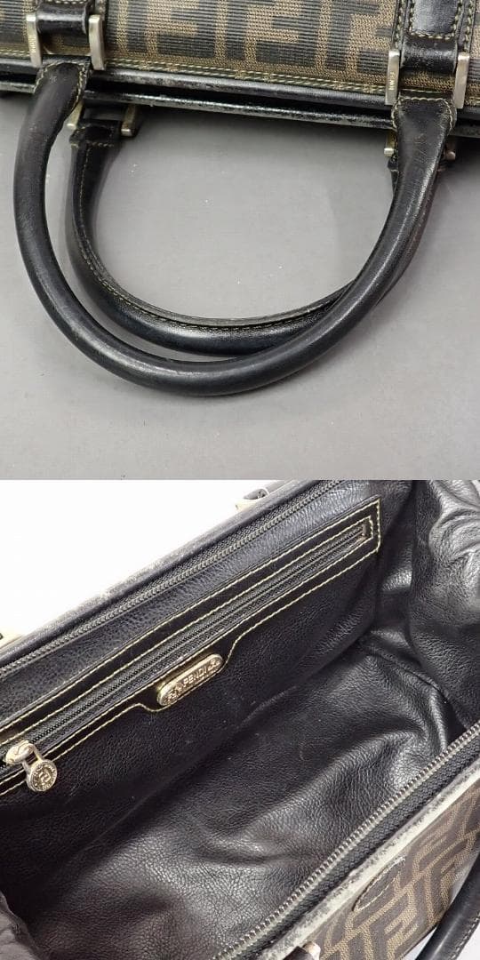 RU-5951　フェンディ　FENDI ズッカ柄　ミニボストン　PVC