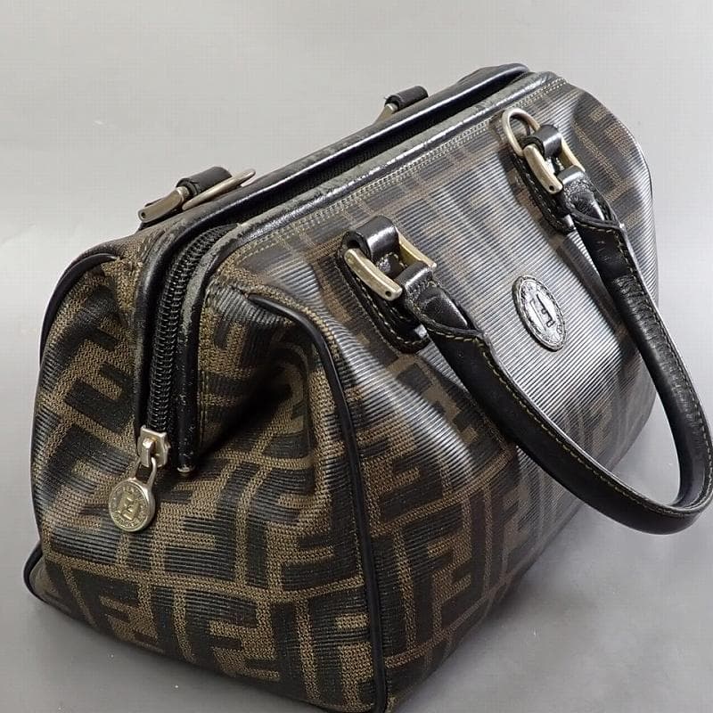 RU-5951　フェンディ　FENDI ズッカ柄　ミニボストン　PVC