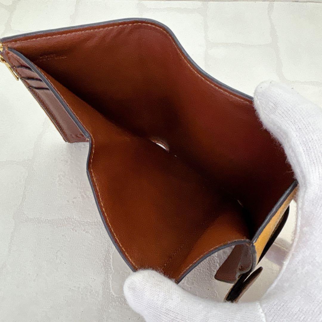 LOEWE ロエベ バーティカルウォレット イエロー 三つ折り財布 財布 美品