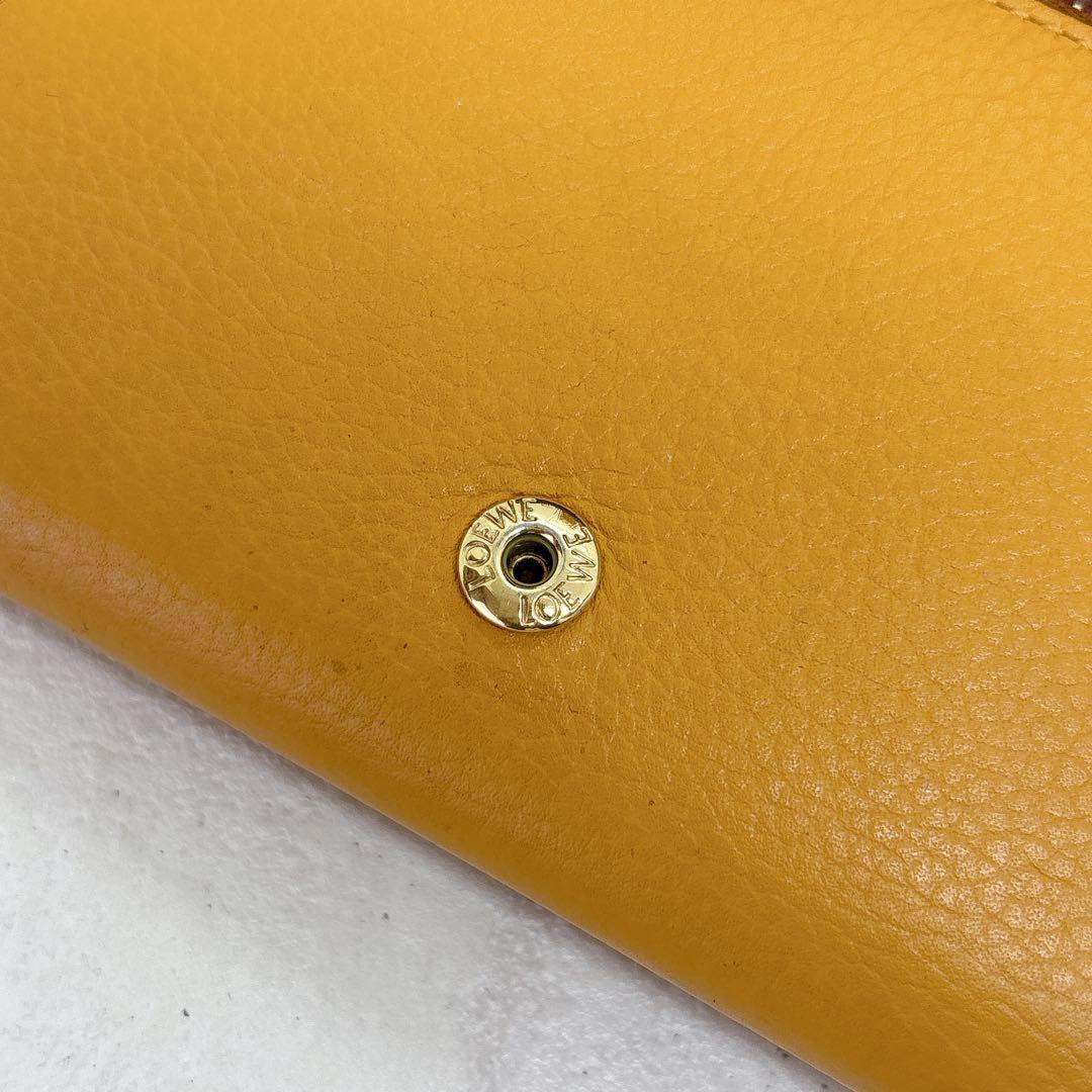 LOEWE ロエベ バーティカルウォレット イエロー 三つ折り財布 財布 美品