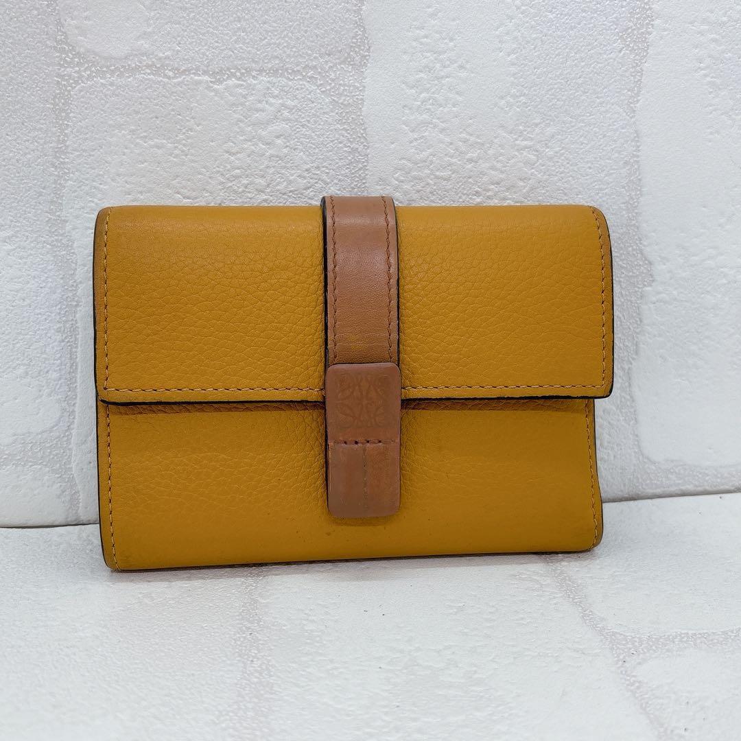 LOEWE ロエベ バーティカルウォレット イエロー 三つ折り財布 財布 美品
