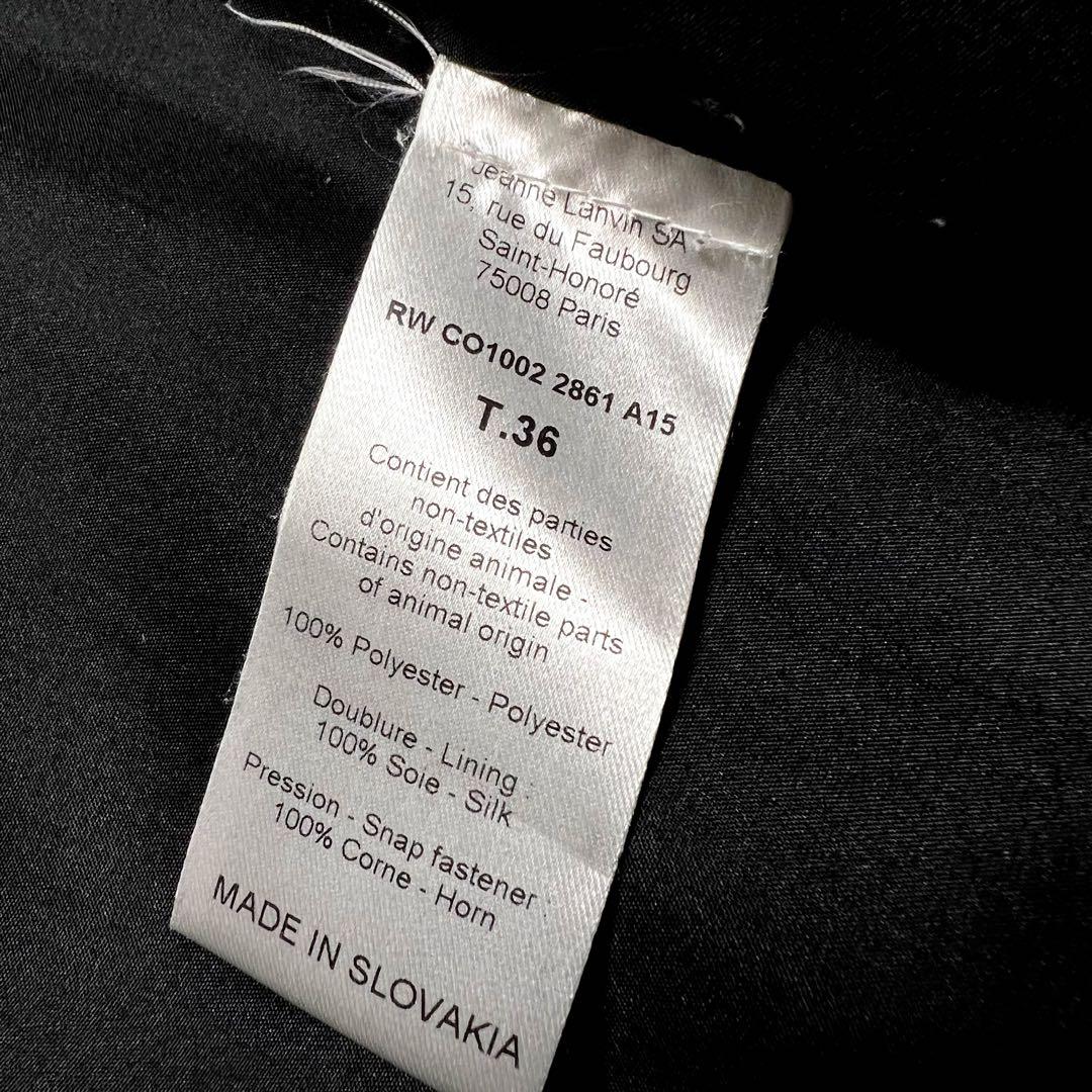 LANVIN ランバン シルク100% トレンチコート M相当 リボン 美品