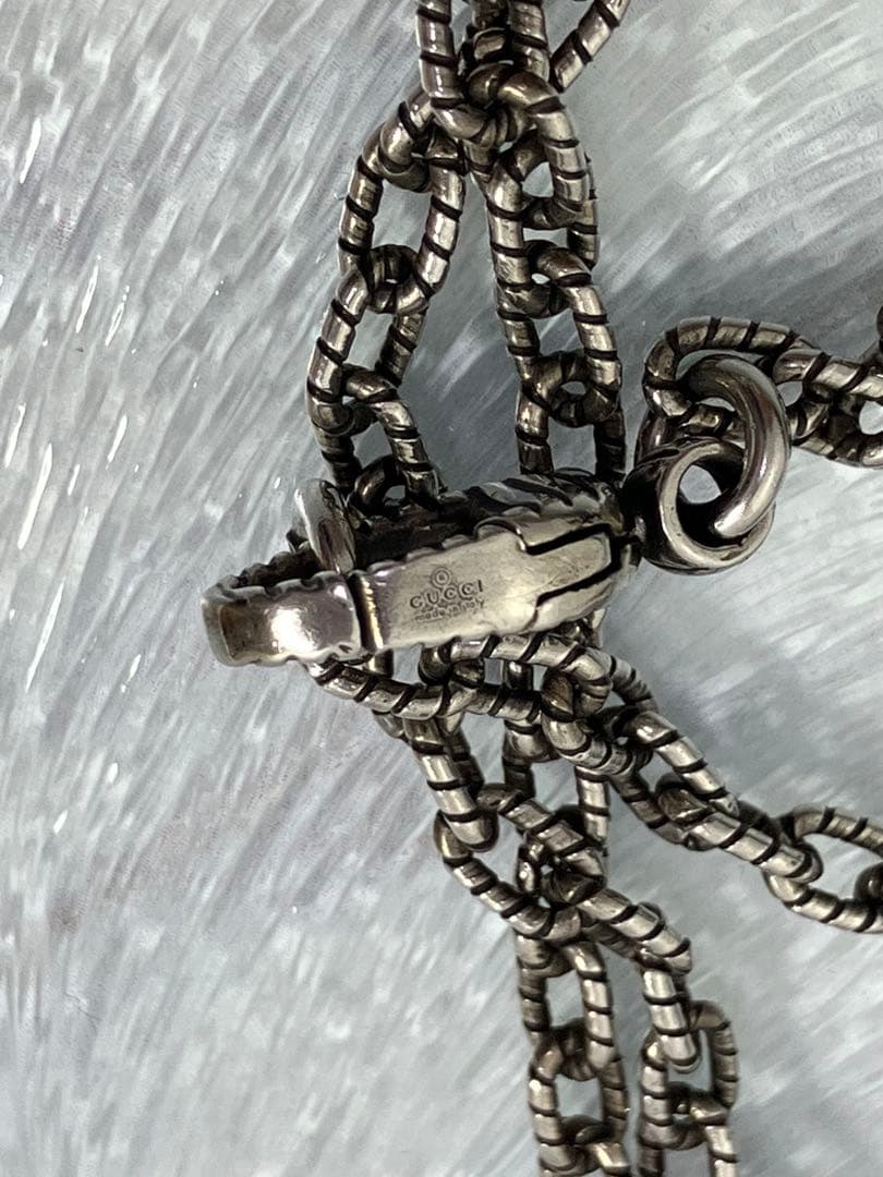 【超美品】GUCCI WGロゴ ネックレス アラベスク 男女兼用 シルバー925
