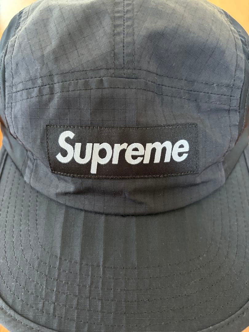 Supreme Waxed Ripstop Camp Cap 黒 2024FW