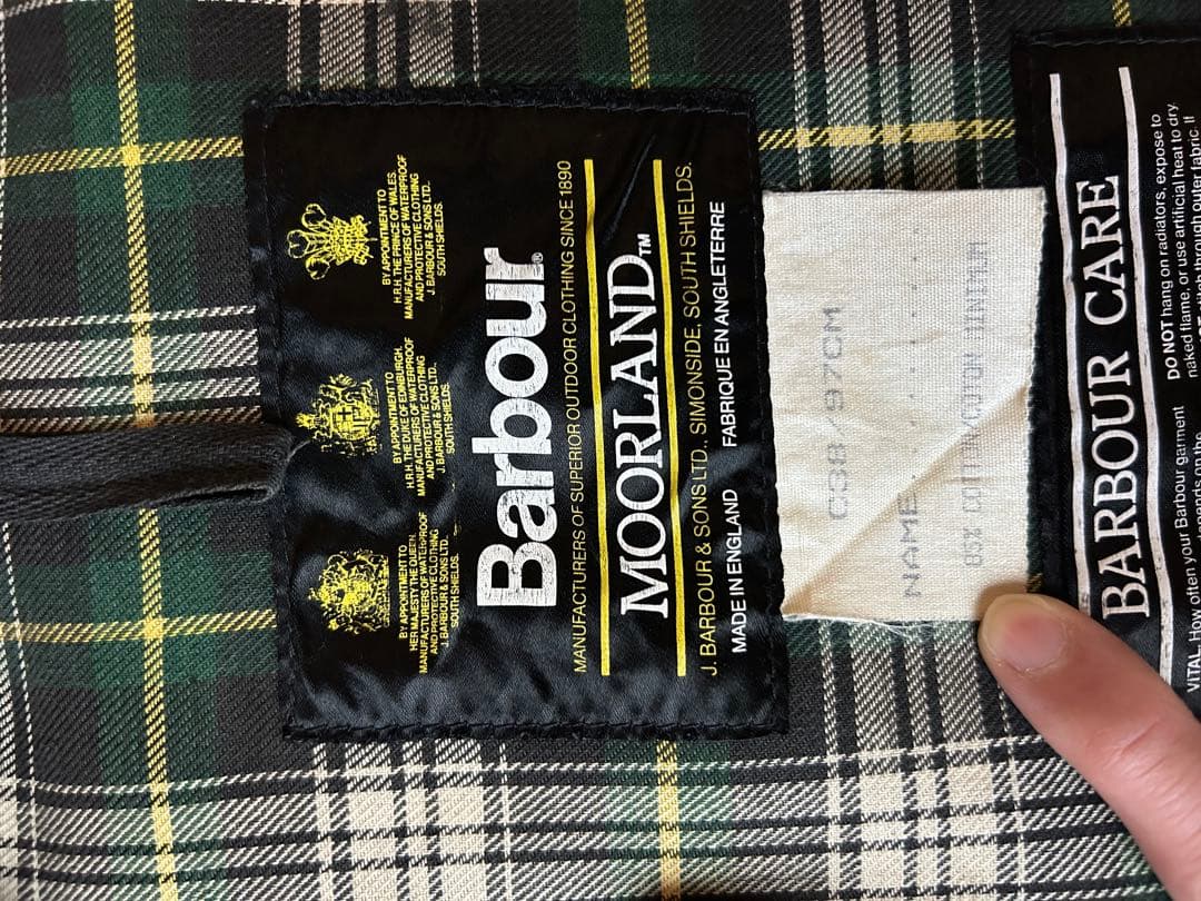 Barbour MOORLAND(ムーアランド)　サイズ38