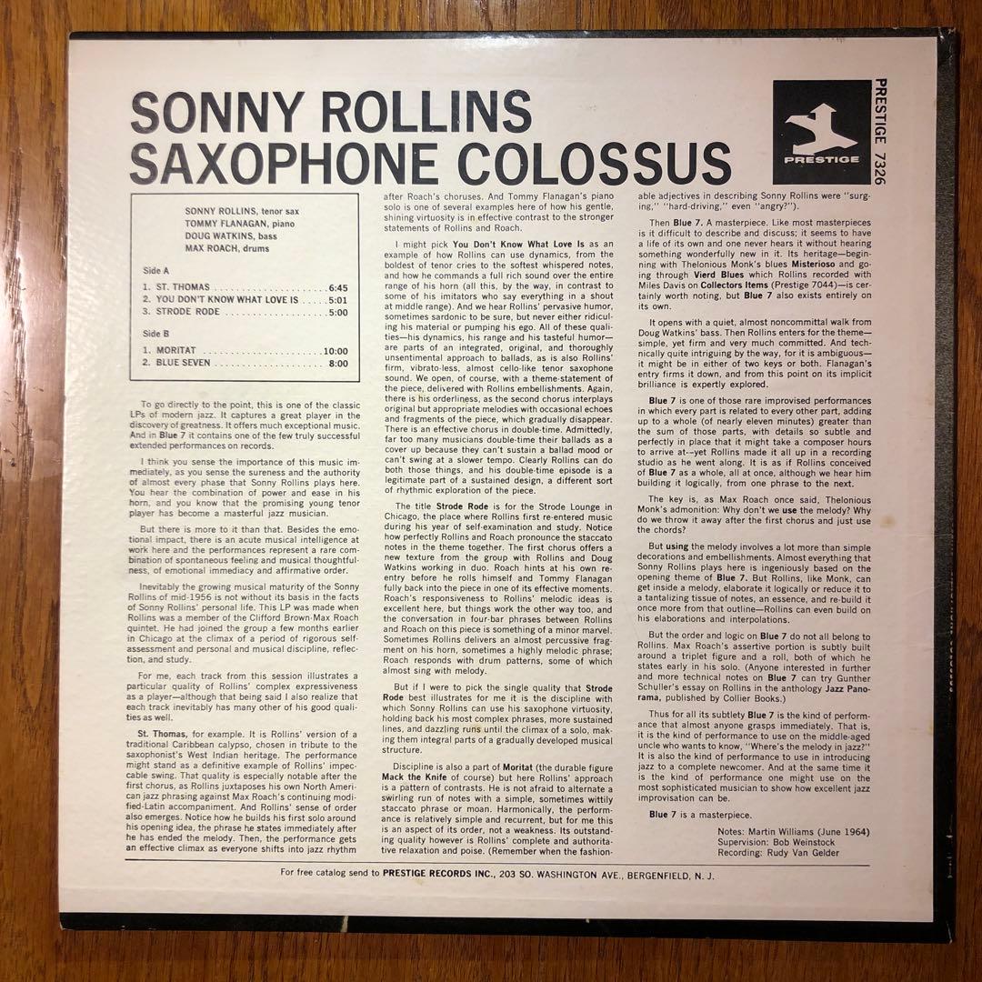 ソニー・ロリンズSonny Rollins【Prestige盤・紺ラベル・美品】