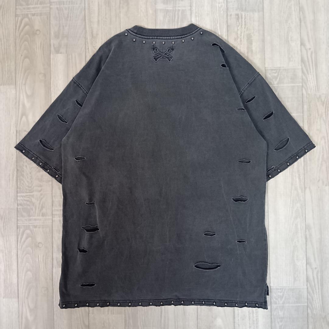 ガルフィー/Tシャツ/ボンデージハートフリル/グランジ加工/L
