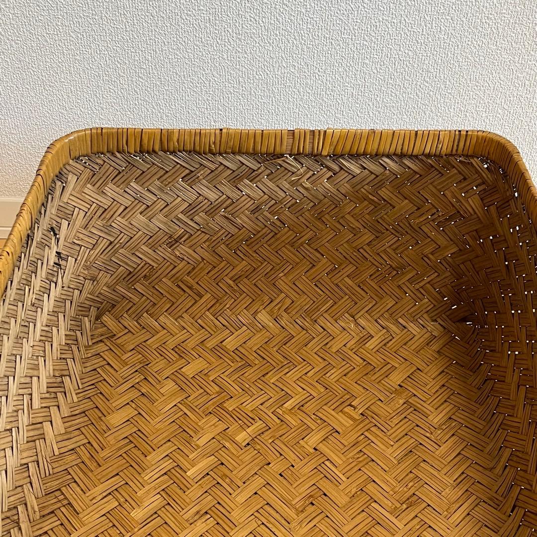 美品✨竹行李　古道具　アンティーク竹籠　収納カゴ昭和レトロ