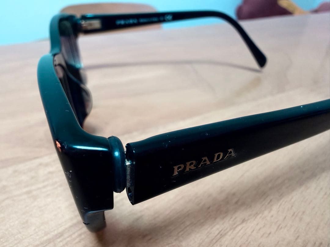 【レンズ2セット付き！】PRADA スクエア サングラス ブラック　プラダメガネ