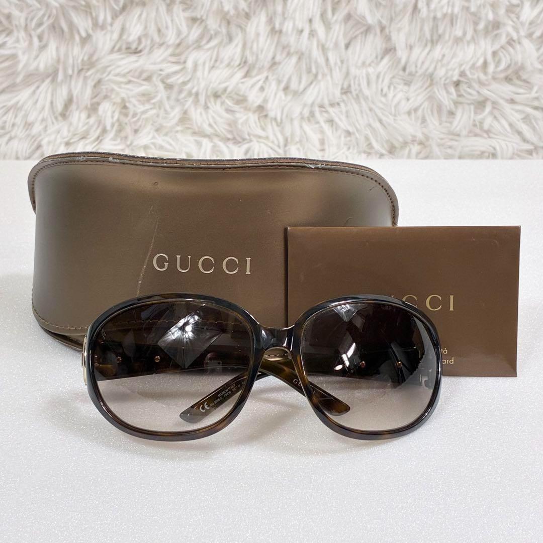 【人気】グッチ ホースビット サングラス デミ柄 べっ甲風 ブラウン GUCCI