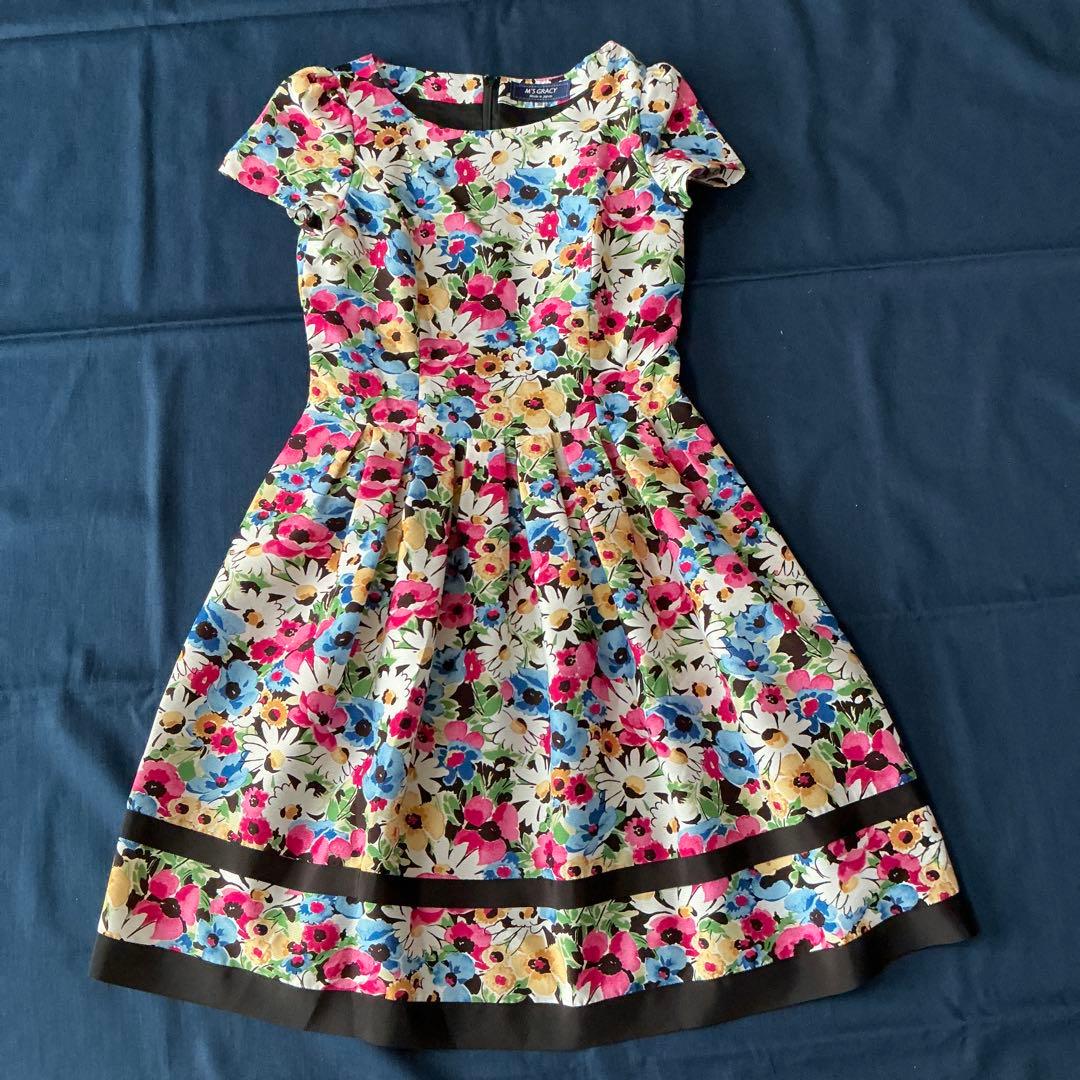 エムズグレイシー　花柄ワンピース　38