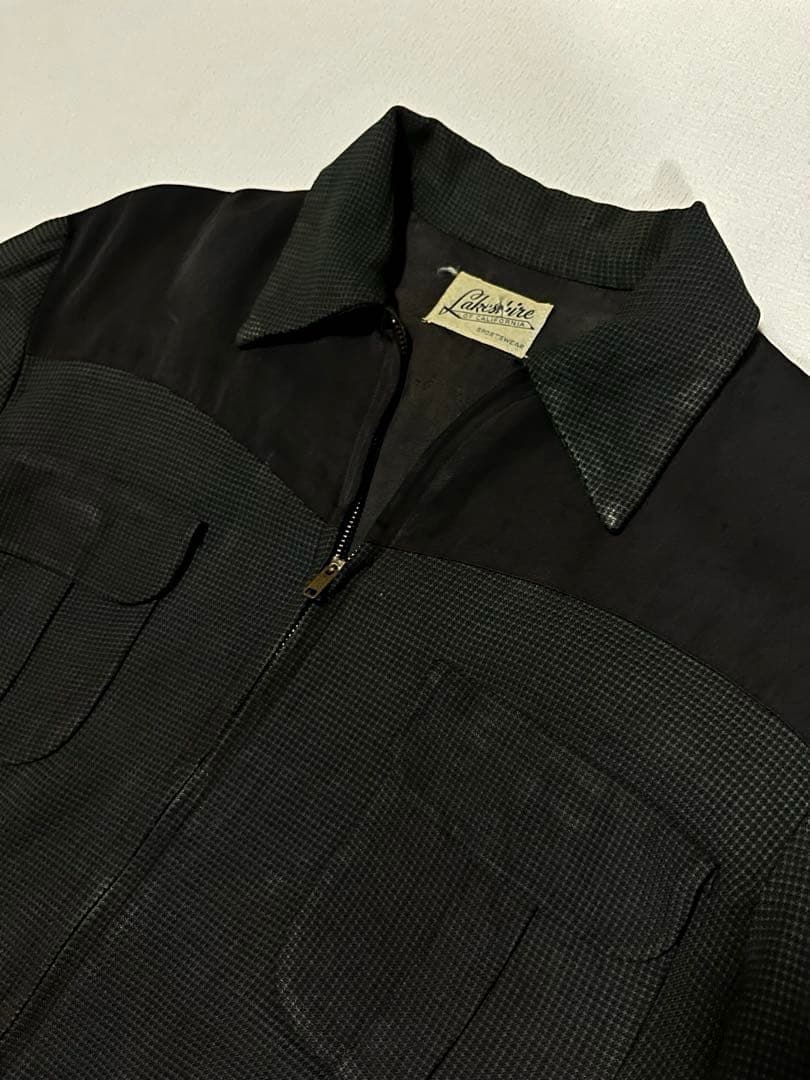 【レア】50s ギャバレーヨン ジャケット切り返し ヴィンテージ ギャバジャン