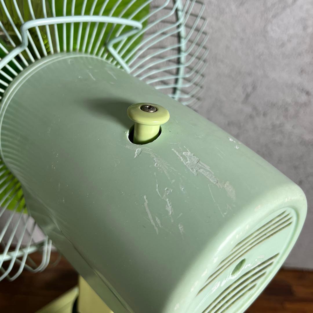 昭和レトロ ホリエ電機 扇風機 HF-30RA グリーン 羽根付き ビンテージ