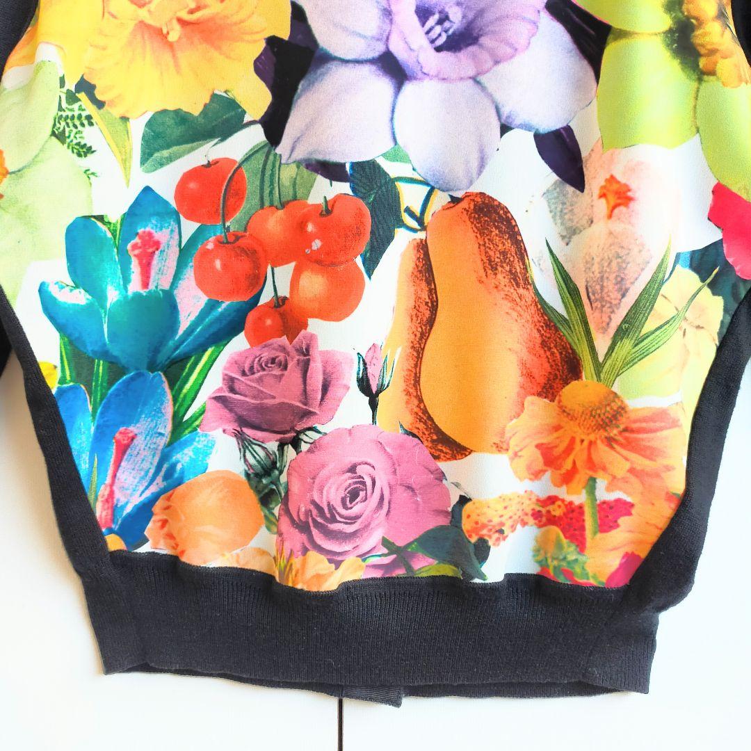 ポールスミス　Paul Smith カーディガン　 花柄　切替　シルク　黒