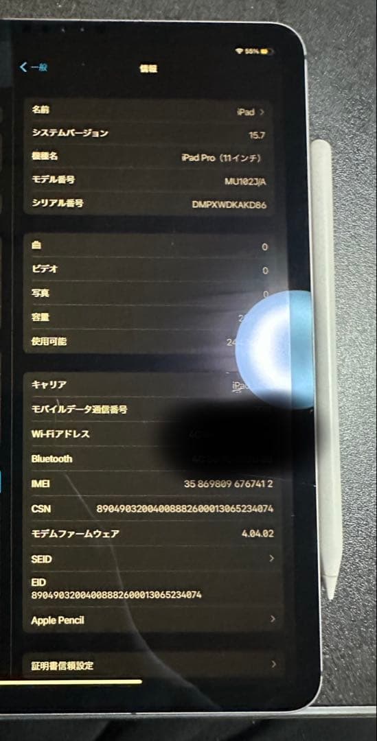 iPad Pro 11インチM4第1世代256GBApplePencil 第2世