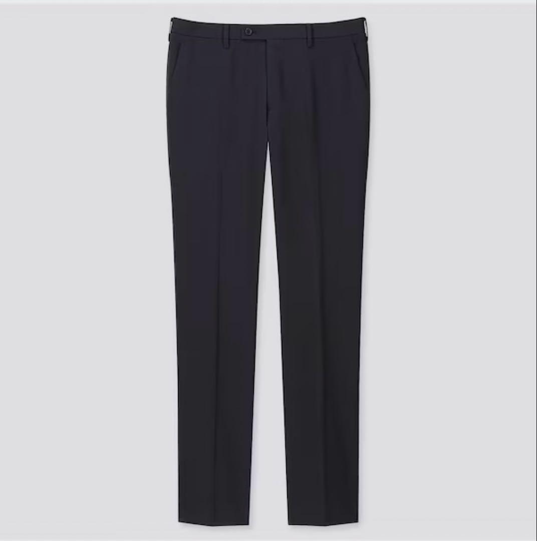 1回着用 美品 ユニクロ 感動ジャケット 感動パンツ セットアップ ネイビー L