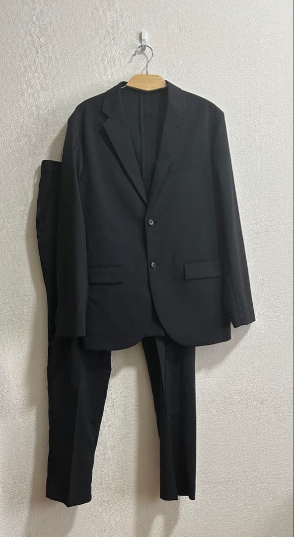 1回着用 美品 ユニクロ 感動ジャケット 感動パンツ セットアップ ネイビー L