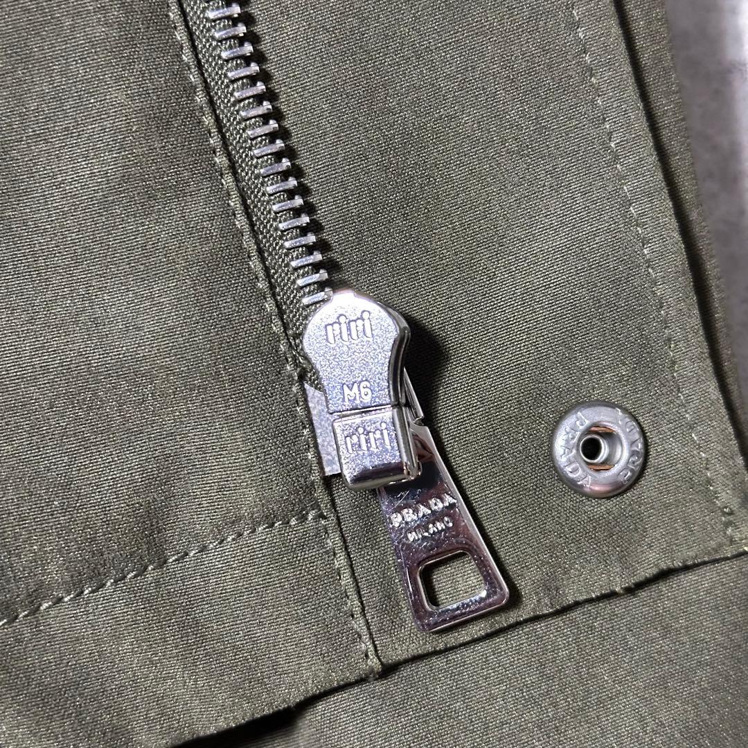 PRADA 2007 赤タグ archive シルクカーキブルゾン 48